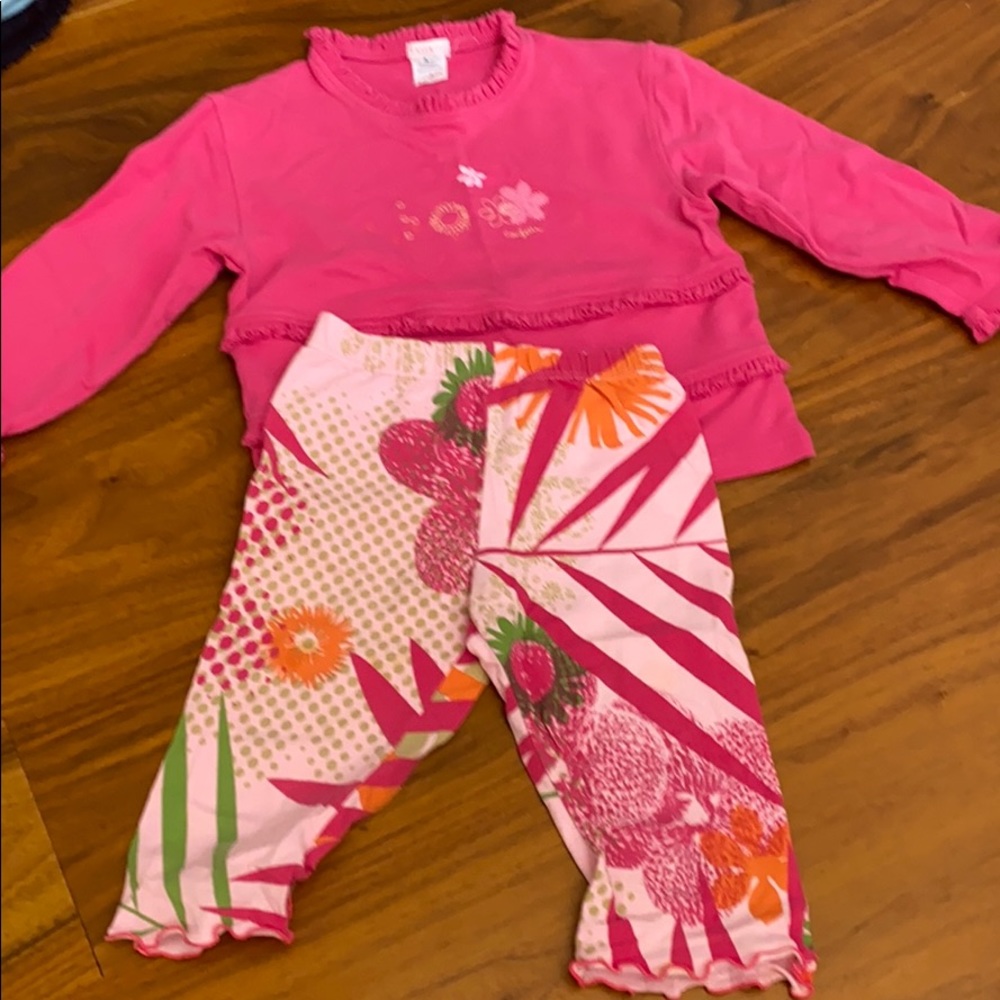 Girls Confetti pink 2 piece 4yr